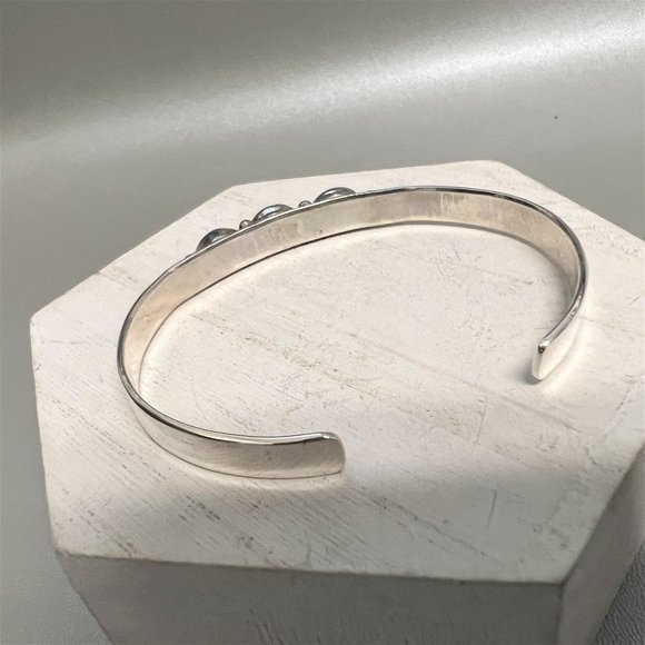 E Jackson Signed Sterling Silver 925 Cuff Bracelet Genuine Blue Green Turquoise - Picture 4 of 12